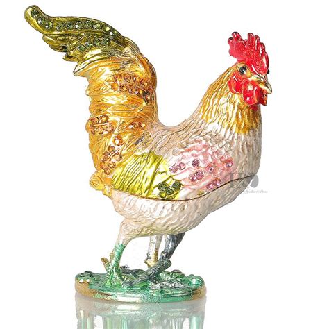 small metal chicken figurine trinket box|Trinket Box Chicken .